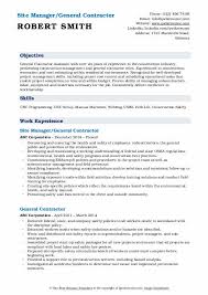 general contractor resume samples