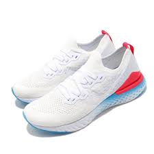 Nike epic react flyknit 2 pink blast white girls women's trainers all sizes. Nike Epic React Flyknit 2 White Blue Bright Crimson Men Running Shoes Cj7794 146 Ebay