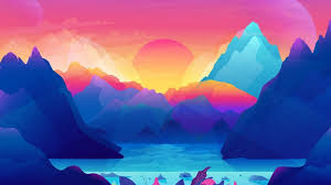 art wallpaper colorful landscape pixel art