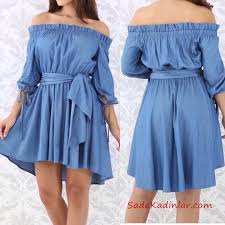 2020 Kot Elbise Modelleri Maci Kisa Omzu Acik Dusuk Yetim Kol Klos Etek Bagcikli Elbise Modelleri Elbise Kot Elbiseler