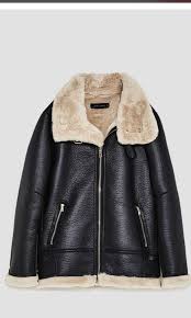 Zara Faux Leather Shearling Fur Lined Aviator Jacket Women S Aviator Jackets Leather Jackets Women Faux Leather Jacket Women