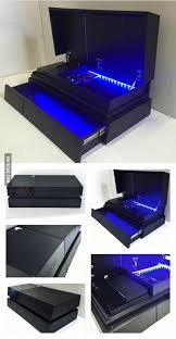 Ps4 In A Ps4 Styled Storage Box Playstation Room Gamer Room Diy Game Room Decor