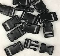 Black Plastic 3/4" Slide Release Buckle - dozen buckles
