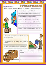 Hablemos De Vacaciones Conversacion En Espanol Actividades Para Clase De Espanol Expresiones En Espanol
