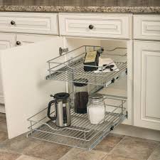 Real Solutions For Real Life 17 625 In W X 21 75 In D X 16 25 In H Double Tier Pull Out Multi Use Basket Cabinet Organizer Dblmub 17 R Fn The Home Depot Cabinet Organization Cabinets Organization