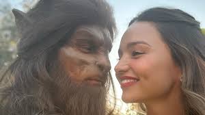 Miranda Kerr's husband Evan Spiegel goes into 'beast mode' as the loved-up  couple channel iconic Disney movie for Halloween