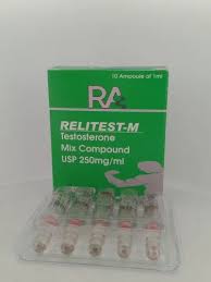 RELITEST-M 250MG (TESTOSTERONE MIX COMPOUND) 10 AMPOULES OF 1ML, 1 ml Ampoule at ₹ 1000/vial in Nagpur
