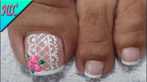 5 pasos para pintarse las uñas correctamente como una profesional. Diseno De Unas Para Pies Rosas Sencillas Roses Nail Art Nlc Youtube