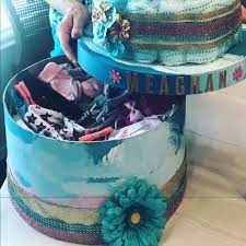 This One I Did For A Coworker She Wanted My Trademark Diaper Cake On A Hatbox Bstarz Diaper Cake Cake Special Occasion