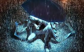 Download wallpapers hatsune miku 4k neon lights manga. Hd Wallpaper Anime Neon Rain Umbrella Glowing Water Real People Men Wallpaper Flare