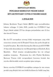 Hakcipta terpelihara @ 2019 jabatan keselamatan dan kesihatan pekerjaan malaysia. O Xrhsths Jabatan Penerangan Negeri Sabah Sto Twitter Kenyataan Media Pengarah Kesihatan Negeri Sabah Situasi Penyakit Covid 19 Negeri Sabah 11 Julai 2020 Sumber Pengarah Kesihatan Negeri Sabah Japensabah Kitajagakita Kitateguhkitamenang