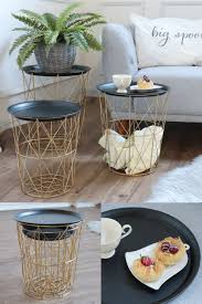 サイドテーブル ワイヤー製のバスケット トレイのバスケットテーブル3点セット 大人のお洒落情報 0107 オシャレカタログ サイドテーブル インテリア 収納 リノベーション 家具