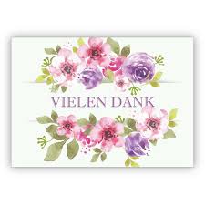 Elegante Florale Dankeskarte Mit Uppigen Blumen Vielen Dank Einladung Geburtstag Dankeskarten Einladungen