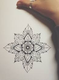 Geometric Flower Tattoo Black And White Google Search Flower Tattoo Shoulder Tattoos Flower Tattoo