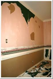 Cherry blossom insert at chair rail height on a neutral wall with plain cornice and skirting trim. Free Download The Chair Rail Is Missing The Top Layer Of Paper Insert Scream Here 410x605 For Your Desktop Mobile Tablet Explore 50 Wallpaper Chair Rail Border Faux Chair