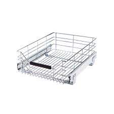 Great for kitchen, bathroom and storage room organization. Seville Classics 14 In W X 17 75 In D Pull Out Sliding Steel Wire Cabinet Organizer Drawer She16228b The Home Depot