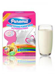 Sebagai perbandingan, susu kencang adalah susu kerbau yang telah dirawat dengan menambah susu skim, susu skim bubuk dan air ke susu. Susu Tepung Penuh Krim Omega 3 Dha Puremil