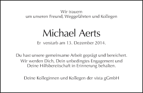 Traueranzeigen von Michael Aerts