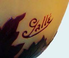Emile Galle Signature On One Of His Glass Works Galle Art Glass