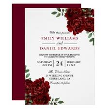 Romantic Red Rose Burgundy Elegant Wedding Invitation Zazzle Com Summer Wedding Invitations Wedding Invitations Romantic Wedding Invitations Elegant Romantic