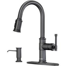 Touchless kitchen faucets with motionsense™ feature touchless activation, allowing you to easily turn water on and off with the wave of a hand. Dayone Black Stainless Kitchen Sink Faucet With Pull Down Sprayer Single Handle 1 Hole High Arc Magnetic Docking Kitchen Faucets Wit