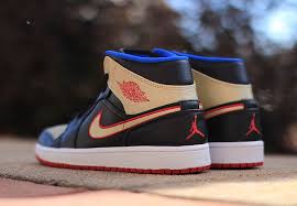 Air Jordan 1 Mid Black Metallic Gold Gym Red Eu Kicks Sneaker Magazine Jordan 1 Mid Air Jordans Sneaker Magazine