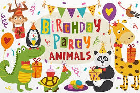 Birthday Party Animals Animal Party Birthday Illustration Animal Birthday