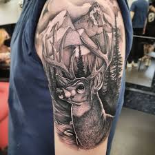 Colored castle tattoo on side rib. Stag Archives Studio Xiii Gallery