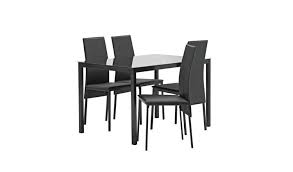 Explore 38 listings for glass dining table and 4 cream chairs at best prices. Buy Argos Home Lido Glass Dining Table 4 Black Chairs Dining Table And Chair Sets Argos