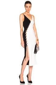 David Koma Laced Panel Dress In Black White In 2020 Lace Panel Dress Dresses Fashion