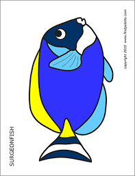 Free printable colored fish template. Coral Reef Fishes Free Printable Templates Coloring Pages Firstpalette Com Fish Coloring Page Quiet Book Patterns Ocean Theme Crafts