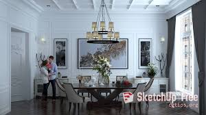 1202 Interior Diningroom Scene Sketchup Model Free Download Interior Sketchup Model Dining Room
