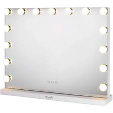 Le miroir en cristal satiné fineline offre une solution d'éclairage innovante pour la salle de bains. Mvpower Miroir De Maquillage Miroir De Courtoisie Eclairage Ajustable 15 X 28w Led Lumieres Miroir Lumineux Style Hollywood 58 X 43cm