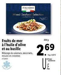 Offre Fruits De Mer A L Huile D Olive Et Au Basilic Italiamo Chez Lidl