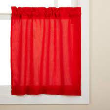 Swags come in two panels that open in the middle, a valance can be used to bridge the distance on wider windows. Red Opaque Solid Ribcord Kitchen Curtains Choice Of Tier Valance Or Swag Walmart Com Walmart Com