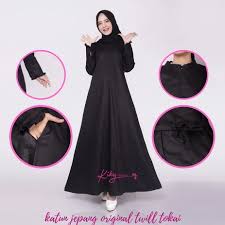 Model baju gamis hitam dengan hijab warna putih (ig: Jual Produk Gamis Hitam Gamis Polos Termurah Dan Terlengkap Juni 2021 Bukalapak