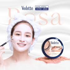 Mặt nạ đất sét Vedette Rosa 145g hút dầu thừa, chất bẩn sâu và làm dịu da.  Dùng cho da dầu/ da hỗn