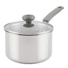 The glass lid that comes with it fits nicely. Farberware 3 Quart Complements Stainless Steel Saucepan With Lid Silver Walmart Com Walmart Com