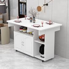 Catskill craftsmen is a leader in kitchen islands, especially movable islands designed to maximize work space, storage capacity and space utilization by way of shelves, drawers, enclosed cabinets and drop leaves. Kitchen Middle Island Cabinet Kitchen Counter Movable Cooking Table With Wheels Simple Home Stove Simple Storage Table Lazada Singapore