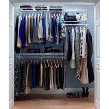 Jun 07, 2021 · the standard version of this closet kit includes shelves and hanging rods that add 12 feet of shelving space and 10 feet of hanging space to any closet. Closetmaid Shelftrack 5 Ft 6 Ft Closet Organizer Kit 2873 At The Home Depot Configuratio Closet Organizing Systems Home Depot Closet Closet Shelving Design