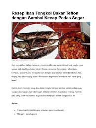 Ikan bakar literally means roasted fish in indonesian and malay. Resep Ikan Tongkol Bakar Teflon Dengan Sambal Kecap Pedas Segar