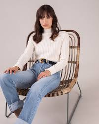 Le produit a été ajouté à votre panier. Pull Cachemire Col Cheminee Cotele Blanc Pull Brava Femme Kujten Cachemire