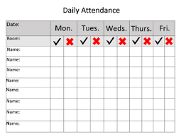 weekly attendance sheet worksheets teaching resources tpt