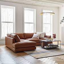 Haven Leather 2 Piece Terminal Chaise Sectional In 2021 Leather Couches Living Room Couches Living Room Living Room Sectional