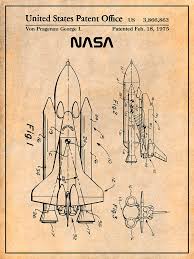 You can even go to space camp for a taste of astronaut training! 1975 Nasa Space Shuttle Patent Print Antique Paper Drawing By Greg Edwards
