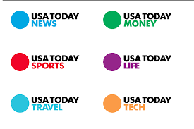 Usa Today S Branding Is Bold And Simple Love Their Bright Saturated Colors Their Re Drawn Version Of Futura Called Online Branding Saturated Color Rebranding