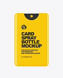 Download Glossy Card Spray Bottle Mockup In Bottle Mockups On Yellow Images Object Mockups