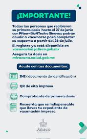 El plan de vacunación estratégico nacional, gratuito y voluntario que cuenta con distintas etapas definidas en base a criterios epidemiológicos específicos, como la exposición al. Secretaria De Salud Jalisco On Twitter Si Recibiste Tu 1ra Dosis De Vacuna Contra Covid19 En El Amg Hasta El 27 De Junio Esta Es Tu Oportunidad De Contar Con Ambas Vacunas