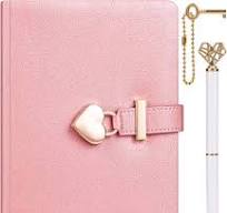 Heart Shaped Lock Diary with Key&Heart Pen,PU Leather ...