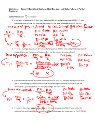 The key points to watch for with this type of problem are the absolute temperature, units of the gas constant r, and the atomic mass. Ideal Gas Law Worksheet Answers